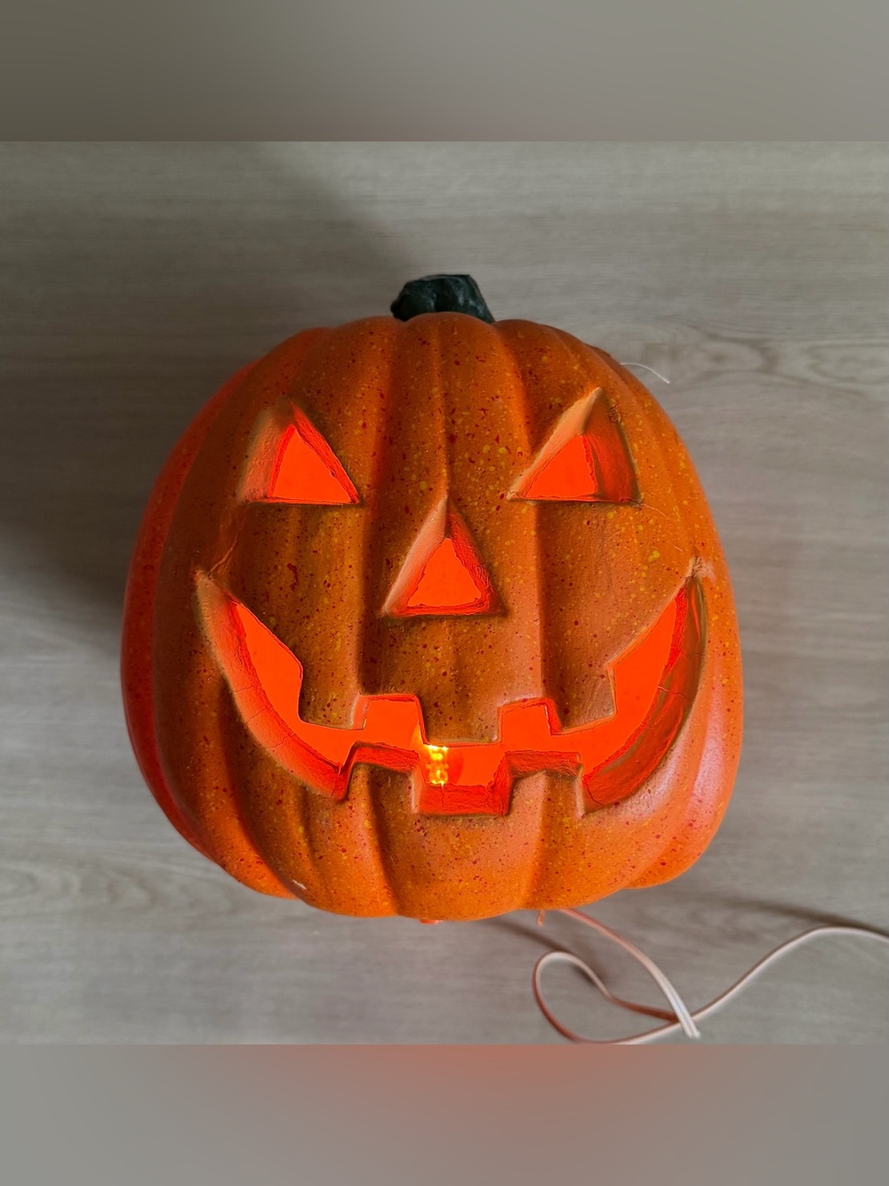 Vintage 90s Halloween Light Up Foam Mold Pumpkin Jack O Lantern